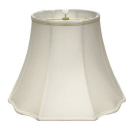 Modified Fancy Octagon Softback Lampshade With Washer Fitter, White Natural Fabric Lampshade For Table Lamps, 9 Top X 18 Bottom X 13 Height