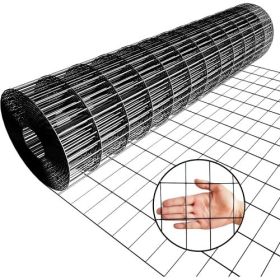 60inch X 50ft Black Vinyl Coated Hardware Cloth 2  X 4  16Ga Welded Wire Mesh Fence, PVC Coated Welded Chicken Wire Fencing, Metal Garden Plant Fencin