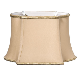 Slant Fancy Oblong Softback Lampshade With Washer Fitter, Vintage Gold