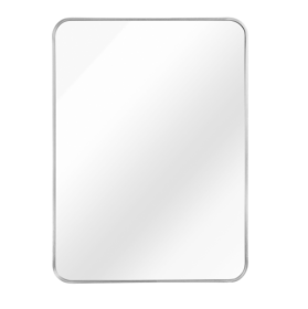 24x36 Inch Silver Metal Framed Rectangular Bathrrom Mirror For Wall