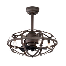 Best Sells Modern Enclosed Ceiling Fan Indoor With Remote Control And Bladeless Rust Red Industrial Ceiling Fan Light Kit