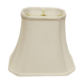 Slant Cut Corner Rectangle Bell Softback Lampshade With Washer Fitter, White