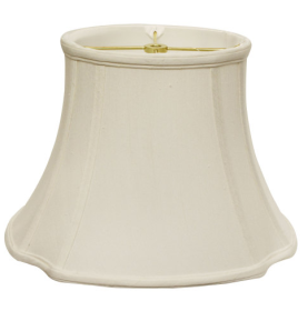 Inverted Corner Oval Softback Lampshade With Washer Fitter, White Natural Fabric Lampshade For Table Lamps, 9 Top X 15 Bottom X 10 Height