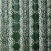72 x 72 inch Cotton Poly Shower Curtain with Green White Geometric Motif Pattern