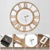 20-inch Classic Farmhouse Natural Wood Roman Numerals Wall Clock