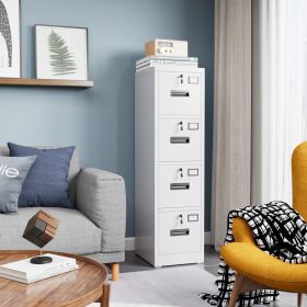 4 Drawer File Cabinet, Metal Vertical Office Filing Cabinet With 4 Drawers, Name Card Holder For A4 Letter,Legal Size, Assembly Required