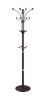 73" Tall Chrome and Wood Coat Rack, Espresso finish