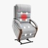 Power Lift Recliner Chair for Elderly, Recliner chair with Massage & Heat, Electric Leather Lift Recliner Chair for Living Room with Side Pocket, Gray