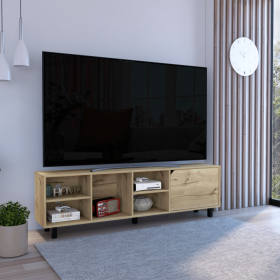 Conquest Tv Stand for TVÂ´s, Four Open Shelves, Five Legs