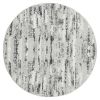 Milano Washable Manhattan Silver Woven Round Area Rug