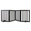 VEVOR Free Standing Dog Gate, 24" H x 80.3" W Freestanding Pet Gate, 4 Panels Foldable Dog Gate for Wide and Narrow Passageways