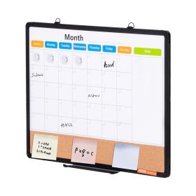 VEVOR 24"x18" Monthly Calendar Whiteboard & Cork Board Combo with Aluminum Frame