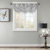 Faux Silk Waterfall Embellished Valance Silver 38x46"
