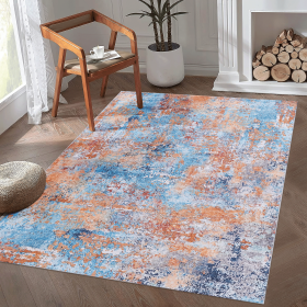 LOOM & LUXE 9x12 Area Rug for Living Room, Washable Rug, Low-Pile, Non-Slip, Non-Shedding, Foldable, Kid & Pet Friendly - Area Rugs for living room