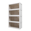 472QT 4-Pack 31.5'' Wide Transparent Plastic Storage Cabinets for Closet Organizers and Storage, Folding Storage Box