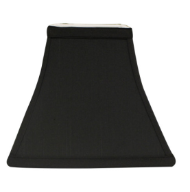 Slant Square Bell Hardback Lampshade With Washer Fitter, Black With White Lining