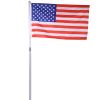 16FT Telescopic Flag Pole Kit, Sectional Flag Pole Kit, Extra Thick Heavy Duty Aluminum Flagpole
