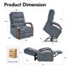 Power Lift Recliner Chair for Elderly, Recliner chair with Massage & Heat, Electric Leather Lift Recliner Chair for Living Room with Side Pocket, Blue