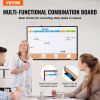 VEVOR 36"x 24" Monthly Calendar Whiteboard & Cork Board Combo with Aluminum Frame