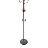 73" Tall Chrome and Wood Coat Rack, Espresso finish