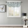 Faux Silk Waterfall Embellished Valance Dusty Aqua 38x46"