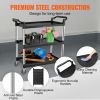 VEVOR Utility Service Cart, 3 Shelf Heavy Duty 154LBS Food Service Cart, Rolling Utility Cart with Lockable Wheels