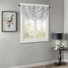 Faux Silk Waterfall Embellished Valance Silver 38x46"