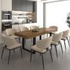Rectangle extendable dining table for 6-10 people aged effect wood and black 160-200 cm