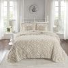 3 piece Tufted Cotton bedspread set Taupe Full/Queen