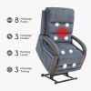 Power Lift Recliner Chair for Elderly, Recliner chair with Massage & Heat, Electric Leather Lift Recliner Chair for Living Room with Side Pocket, Blue