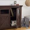 4 Doors Cabinet Farmhouse Buffet Sideboard Cabinet Bar cabinet Farmhouse TV Stand Barn Design Four cabinet Buffet Table Coffee Bar Wine Bar Storage Ca