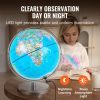 VEVOR Illuminated World Globe with Stand, 13 in/330.2 mm, Educational Earth Globe with Stable Heavy Metal Base HD Printed Map and LED Night Lighting