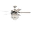 Jauni Chrome 52-inch 5-Blade Ceiling Fan with Metal Drum Shade (Includes Remote)