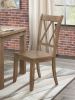 5pc Dining Set Natural Finish Table and 4x Side Chairs Brown Finish Wooden Kitchen Dining Room Furniture