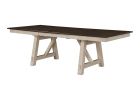 5pc Cottage Style Extendable Dining Table Set Chalk Gray Tow Tone Finish Upholstered Chair Dining Room Wooden Furniture Two Self-Storing Refectory Lea