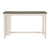 Modern Antique White and Rosy Brown 1pc Counter Height Table with Built-in Shelves Wooden Multifunctional Kitchen Dining Room Furniture