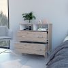 Aaron 2-Drawer 2-Shelf Dresser Light Gray