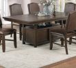 Dining Room Furniture Rustic Espresso Table w Storage Base Side Chairs 7pc Dining Set Rustic Espresso Wooden Faux Leather Upholstered Seats Chair