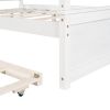 Wood Canopy Bed with Trundle Bed ; Full Size Canopy Platform bed With Support Slats .No Box Spring Needed