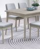 Natural Wood Grain Color Dining Table Rectangle Dining Table 1pc Table Only Solid Rubber wood Dining Room Furniture
