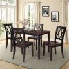 TOPMAX 5-Piece Dining Table Set Home Kitchen Table and Chairs Wood Dining Set, Espresso+Black