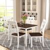 TOPMAX 5-Piece Dining Table Set Home Kitchen Table and Chairs Wood Dining Set, Espresso+White
