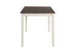 Beautiful 5-Pc Dinette Chalk White Gray Finish Rectangular Table Upholstered Chair Dining Room Wooden Dining Set Furniture Transitional Contemporary S