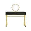 Coleen Black & Gold Finish Vanity Desk W/Mirror & Jewelry Tray