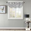Faux Silk Waterfall Embellished Valance Silver 38x46"