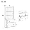 83.4"Tall Bookshelf with LED Lighting, Modern Bookcase with 2 Drawer and 3 Open Shelves,Storage Bookshelf for Living Room,Home Office,White