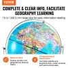 VEVOR Illuminated World Globe with Stand, 13 in/330.2 mm, Educational Earth Globe with Stable Heavy Metal Base HD Printed Map and LED Night Lighting