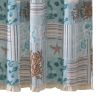 Sea Life Print Shower Curtain with Button holes, Blue and Brown