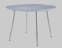 Contemporary 5-Piece Dining Set Round Faux Mable Table Upholstered Chairs Metal Legs Gray Chrome Finish Wooden Solid Wood Dining Room Kitchen Furnitur
