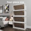 472QT 4-Pack 31.5'' Wide Transparent Plastic Storage Cabinets for Closet Organizers and Storage, Folding Storage Box